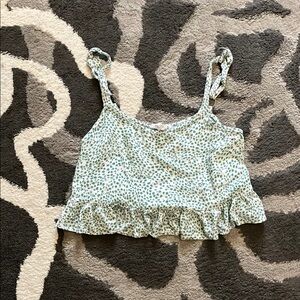 Sadie & Sage Blue Floral Crop Top